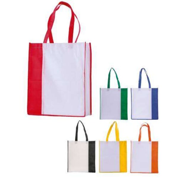 BOLSA ECOLÓGICA DE COLOR CON FUELLE Y ASA SKLBL-003