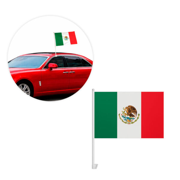 Bandera de México para auto con soporte | MX 018